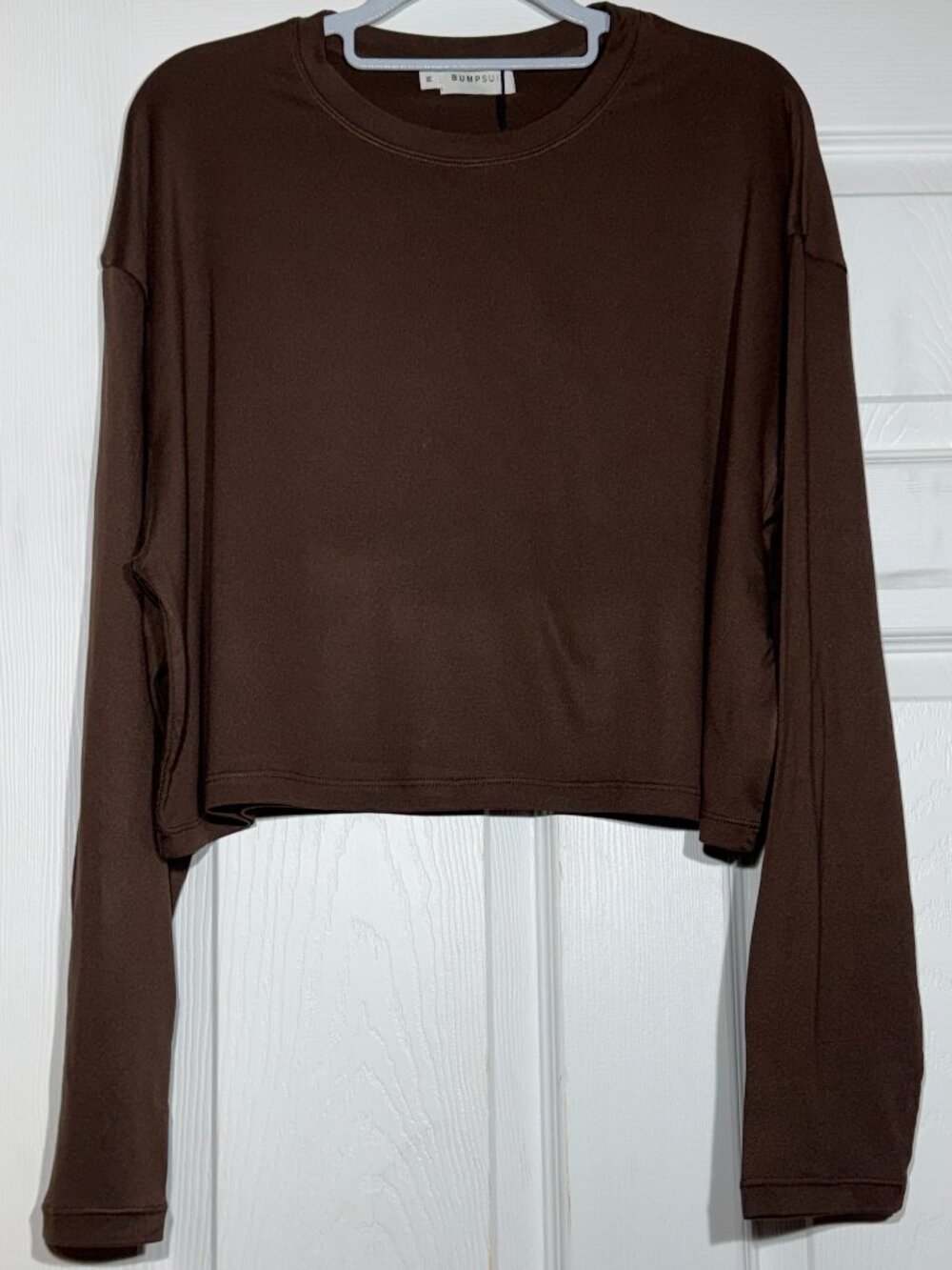 BUMPSUIT The Cloud Long Sleeve Tee Brown Medium Maternity Top